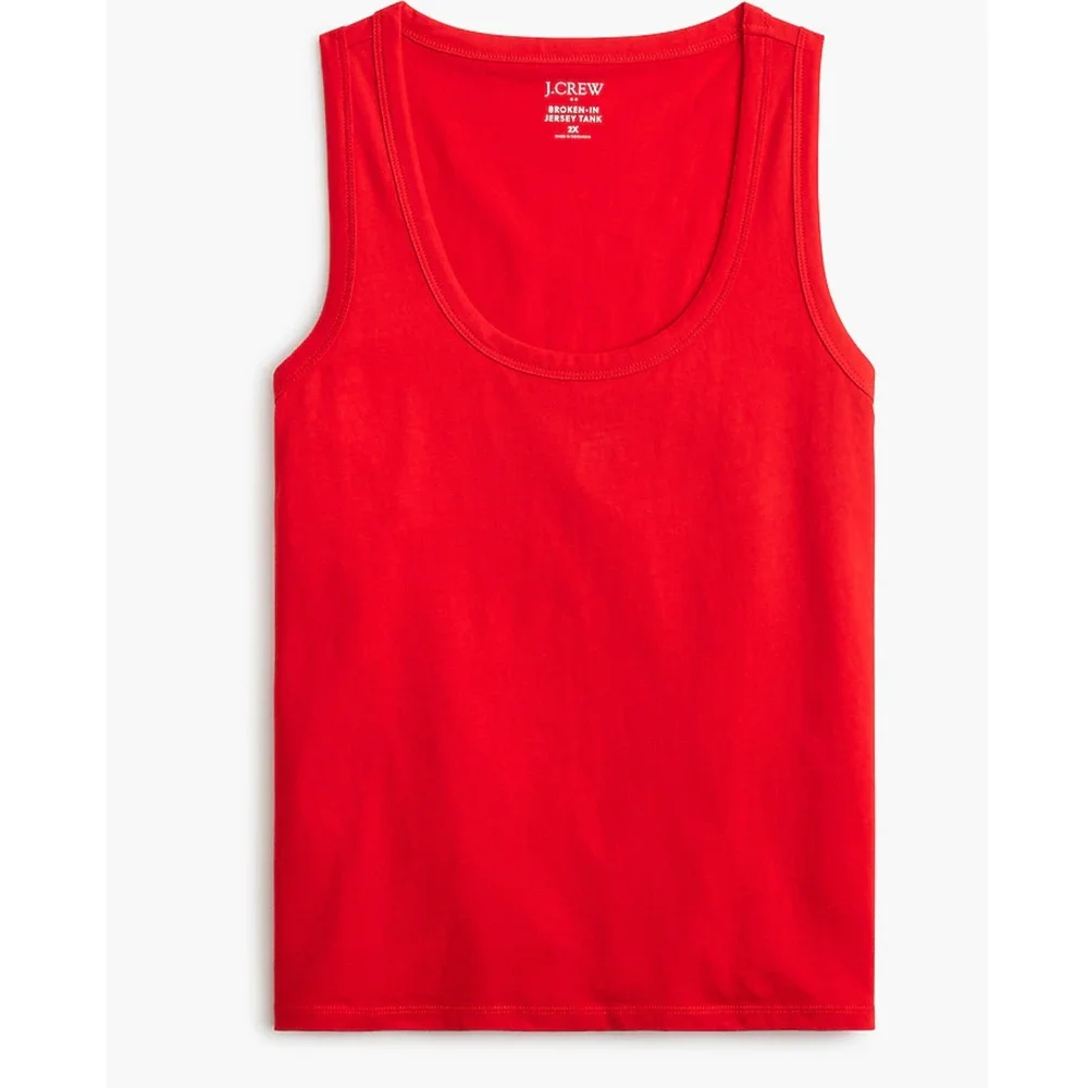J Crew Scoop Neck Tank Top L NWT Cerise Red Shirt CJ052 J.Crew